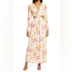 NEW WAYF Linda Cut-out Dress In Passion